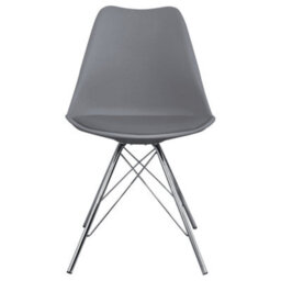 Fusion Living Soho Dark Grey Plastic Dining Chair With Chrome Metal Legs - thumbnail 7