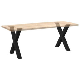 Berkfield Dining Table Legs X-Shaped 2 Pcs Black 80X(72-73) Cm Steel - thumbnail 8