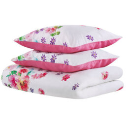 Beliani Duvet Cover Set Larynhill Sateen Cotton 135 X 200 Cm Pink - thumbnail 5