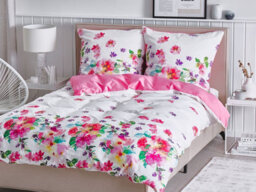 Beliani Duvet Cover Set Larynhill Sateen Cotton 135 X 200 Cm Pink - thumbnail 2