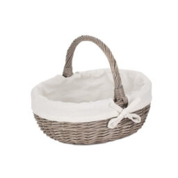 Red Hamper C108W Wicker Large Lined Antique Wash Bathroom Shopping Basket