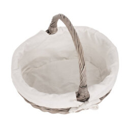 Red Hamper C108W Wicker Large Lined Antique Wash Bathroom Shopping Basket - thumbnail 3
