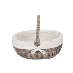 Red Hamper C108W Wicker Large Lined Antique Wash Bathroom Shopping Basket - thumbnail 2