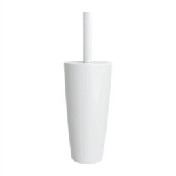 Toilet Brush & Holder White Flexible Bristles For Deep Cleaning - thumbnail 1
