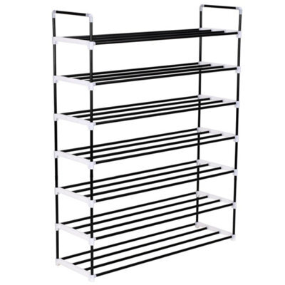 Walplus Shoe Rack With 7 Shelves Metal And Plastic Black - image 1