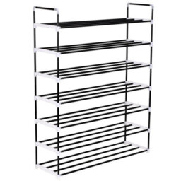 Walplus Shoe Rack With 7 Shelves Metal And Plastic Black - thumbnail 1