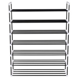 Walplus Shoe Rack With 7 Shelves Metal And Plastic Black - thumbnail 2