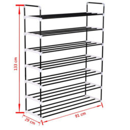 Walplus Shoe Rack With 7 Shelves Metal And Plastic Black - thumbnail 7
