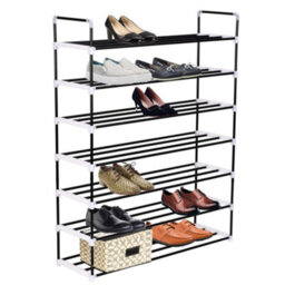 Walplus Shoe Rack With 7 Shelves Metal And Plastic Black - thumbnail 6