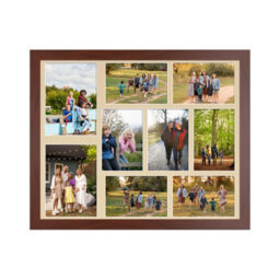 AK Frames 20X16 Rose Wood Modern Multi Photo Frame With Ivory Mount - Holds 9 Apertures (2X) 7X5, (7X) 6X4 Photos - thumbnail 1