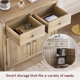 Lassic Vida Designs Panama 2 Door 2 Drawer Sideboard Solid Pine Storage Cabinet - thumbnail 5