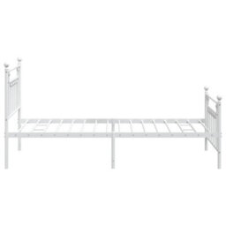 Berkfield Metal Bed Frame With Headboard And Footboard White 100X200 Cm - thumbnail 7