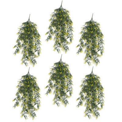 Leaf Pack Of 6 X Hanging Uv And Fire Resistant Artificial Variegated Plant 76Cm - image 1