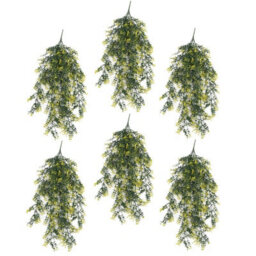 Leaf Pack Of 6 X Hanging Uv And Fire Resistant Artificial Variegated Plant 76Cm - thumbnail 1