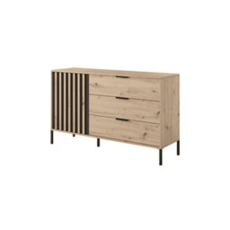 Arte Tally Chest Of Drawers - Elegant Wooden Dresser With Versatile Storage (W)1380mm (H)820mm (D)400mm - Oak Artisan & Anthracite