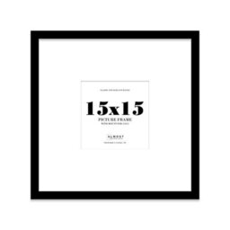 "15X15"" Black Picture Frame - 15X15"" Square Frame With 11X11"" Mount For 15X15""/11X11"" Pictures Art Deco Style Room Decor, 1 Pack" - thumbnail 1