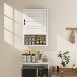 Homcom Bathroom Cabinet, Wall Mounted Cabinet With Adjustable Shelves, White - thumbnail 9