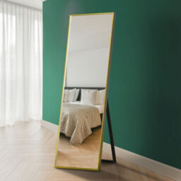 Mirroroutlet The Artus Gold Aluminium Edged Wall Mirror 170Cm X 58Cm - thumbnail 1