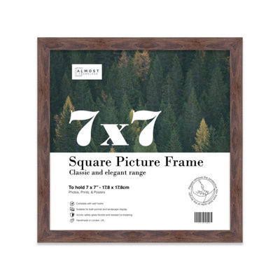 7X7 Walnut Picture Frame (17.8 X 17.8Cm) Poster, Photo, Artwork, Gallery Wall Or Print - image 1