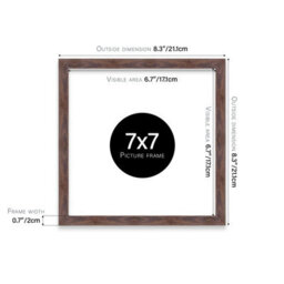 7X7 Walnut Picture Frame (17.8 X 17.8Cm) Poster, Photo, Artwork, Gallery Wall Or Print - thumbnail 3