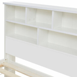 Bed With Shelves White Wooden Storage Bed Underbed Drawer 3Ft Single 90 X 190 Cm Frame Only - thumbnail 5