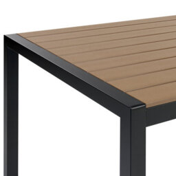 Beliani Garden Dining Table Vernio 180 Cm 90 Cm Metal Brown/ Black - thumbnail 5