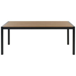 Beliani Garden Dining Table Vernio 180 Cm 90 Cm Metal Brown/ Black - thumbnail 4