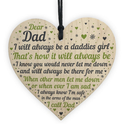 Red Ocean Daddies Girl Wooden Heart Fathers Day Gift For Dad Daddy Birthday Gift From Daughter Keepsake - image 1