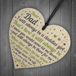 Red Ocean Daddies Girl Wooden Heart Fathers Day Gift For Dad Daddy Birthday Gift From Daughter Keepsake - thumbnail 6