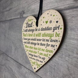Red Ocean Daddies Girl Wooden Heart Fathers Day Gift For Dad Daddy Birthday Gift From Daughter Keepsake - thumbnail 7