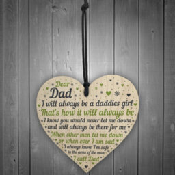 Red Ocean Daddies Girl Wooden Heart Fathers Day Gift For Dad Daddy Birthday Gift From Daughter Keepsake - thumbnail 2