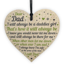 Red Ocean Daddies Girl Wooden Heart Fathers Day Gift For Dad Daddy Birthday Gift From Daughter Keepsake