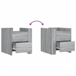 Berkfield Bedside Cabinet Grey Sonoma 45X50X50 Cm Engineered Wood - thumbnail 8