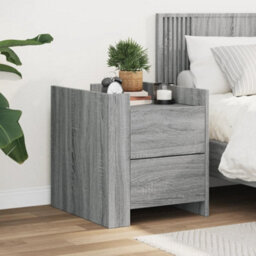 Berkfield Bedside Cabinet Grey Sonoma 45X50X50 Cm Engineered Wood - thumbnail 1