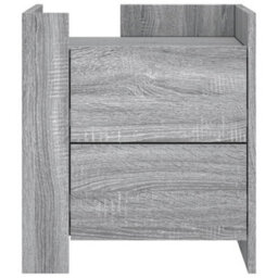 Berkfield Bedside Cabinet Grey Sonoma 45X50X50 Cm Engineered Wood - thumbnail 4