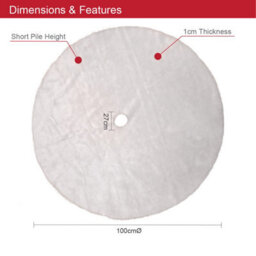 The Christmas Workshop Short Pile White Faux Fur Tree Skirt - thumbnail 4