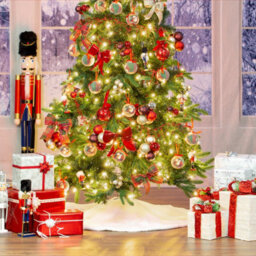 The Christmas Workshop Short Pile White Faux Fur Tree Skirt - thumbnail 2