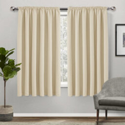 Bedlooms Cream Thermal Insulated Blackout Pencil Pleat Standard Window Curtain (Pair) 66 X 54 Inches With Tie Backs Two - thumbnail 9