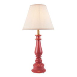 Luminosa Lighting Luminosa Myrtle Pink Clay Table Lamp With Vintage White Fabric Ivy Shade 25Cm B22