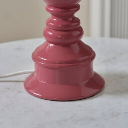 Luminosa Lighting Luminosa Myrtle Pink Clay Table Lamp With Vintage White Fabric Ivy Shade 25Cm B22 - thumbnail 5