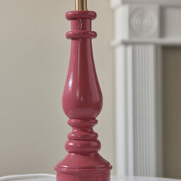 Luminosa Lighting Luminosa Myrtle Pink Clay Table Lamp With Vintage White Fabric Ivy Shade 25Cm B22 - thumbnail 4