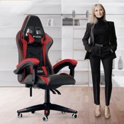 Onemill Gaming Chair Racing Style Ergonomic High Back Computer Chair With Height Adjustment, Headrest And Lumbar Support(Black&red) - thumbnail 6