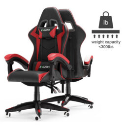 Onemill Gaming Chair Racing Style Ergonomic High Back Computer Chair With Height Adjustment, Headrest And Lumbar Support(Black&red) - thumbnail 4