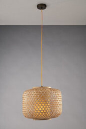Luminosa Lighting Luminosa Zen Cylindrical Pendant Ceiling Light Wood 40X31Cm - thumbnail 2