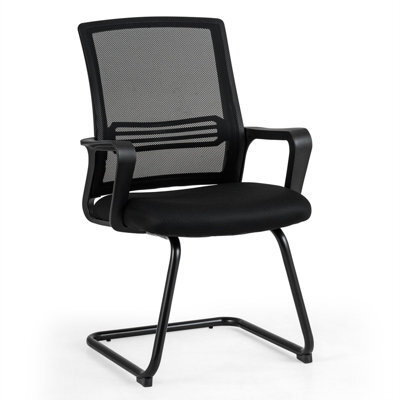 Costway Office Chair With Lumbar Support Stationery Mesh Mid Back Computer Desk Chair With Sturdy Sled Base - image 1