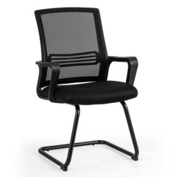 Costway Office Chair With Lumbar Support Stationery Mesh Mid Back Computer Desk Chair With Sturdy Sled Base - thumbnail 1