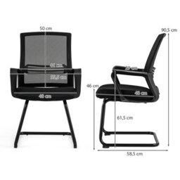Costway Office Chair With Lumbar Support Stationery Mesh Mid Back Computer Desk Chair With Sturdy Sled Base - thumbnail 2