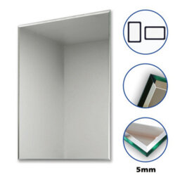 Sline 500mmx700mm Wall-Mounted Hd Glass Mirror Frameless Square Design Suitable For A Variety F Settings - thumbnail 3