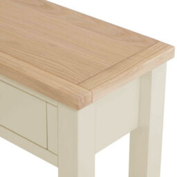 Farro Cream Console Table With Drawer - Painted With Oak Top - By Roseland Furniture - thumbnail 5