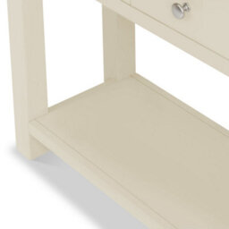 Farro Cream Console Table With Drawer - Painted With Oak Top - By Roseland Furniture - thumbnail 4